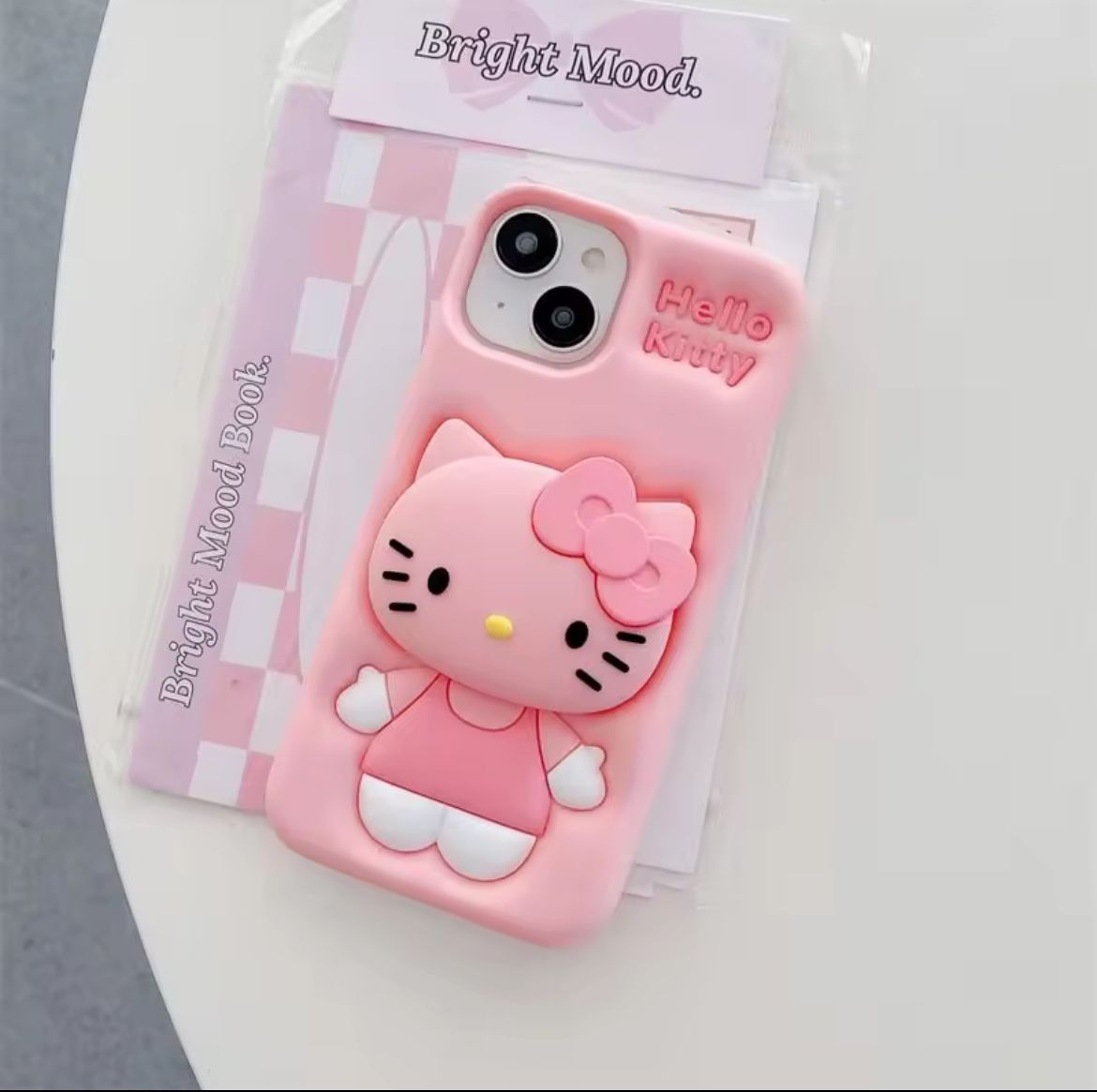 3D Pink Hello Kitty Case with Holder (NEW) – IPHONE COVERS
