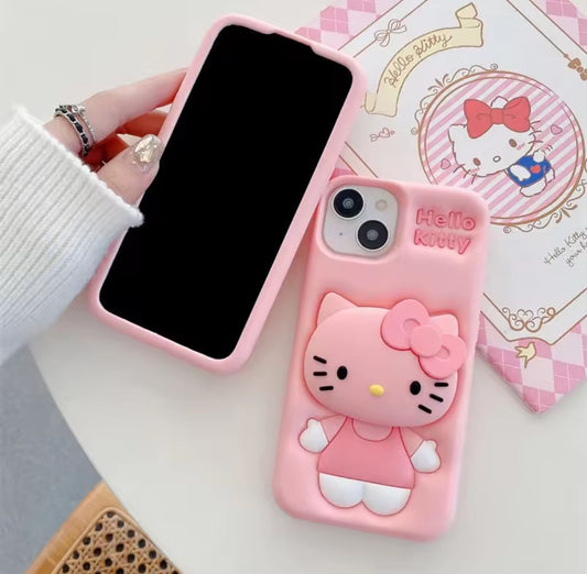 3D Pink Hello Kitty Case with Holder (NEW) – IPHONE COVERS