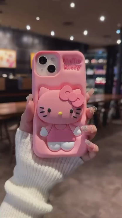 3D Pink Hello Kitty Case with Holder (NEW) – IPHONE COVERS